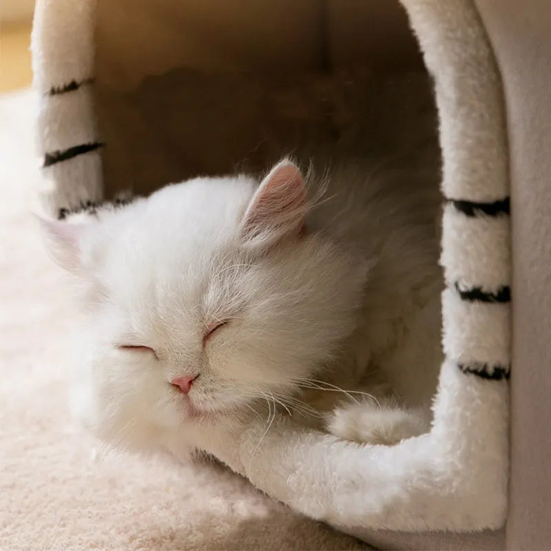 Casa de sono profundo dobrável para animais de estimação, cesta de gatos, caverna Chihuahua